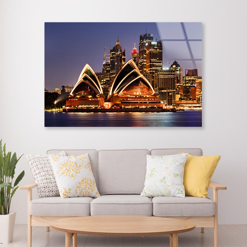 Australia Iconic Sydney City  Acrylic Glass Print Tempered Glass Wall Art 100% Made in Australia Ready to Hang