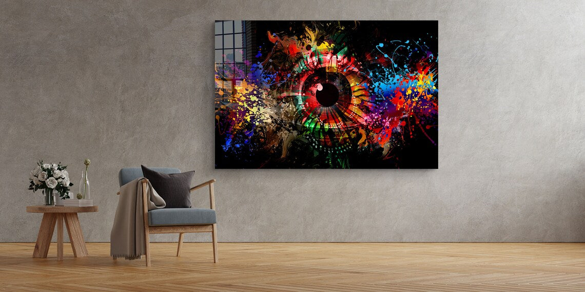 Colorful Eye Abstract UV Direct Aluminum Print Australian Made Quality