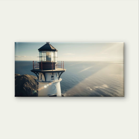 Coastal Lighthouse Ocean Waves Sunset Seascape Wall Art Canvas Office Home Framed 120x60cm