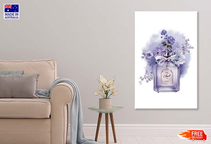 Elegant Purple Flowers and Fashion Bottle Print 100% Australian Made