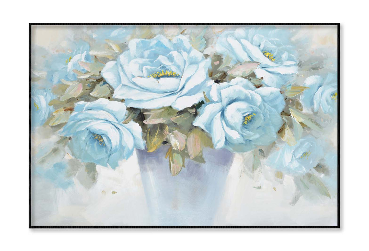 Flowers, Blue, Painting Wall Art Limited Edition High Quality Print