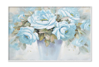 Flowers, Blue, Painting Wall Art Limited Edition High Quality Print