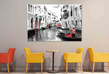 Gondolas on Venice, Sketch Style Wall Art Decor 100% Australian Made