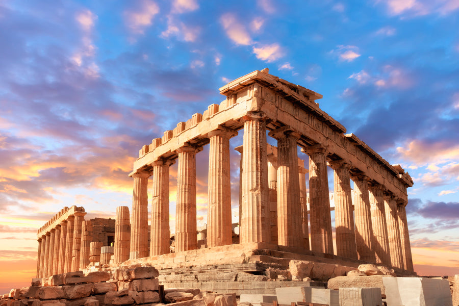 Parthenon Temple On a Sunset Home Decor Premium Quality Poster Print Choose Your Sizes