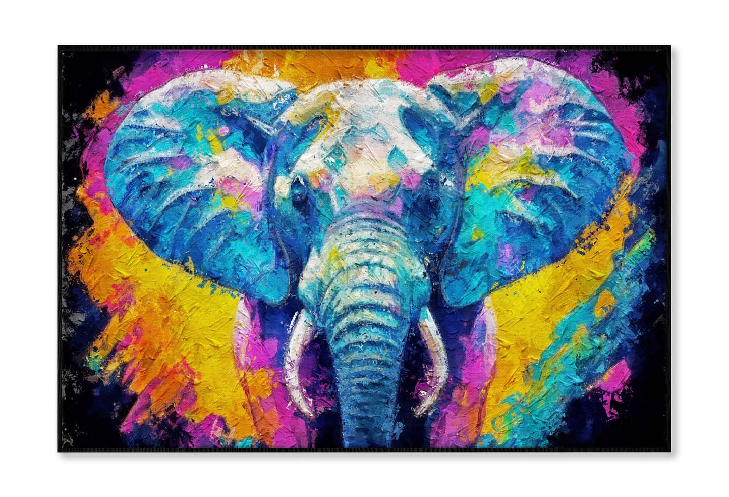 Painting Of Elephant Happy, Animal Wall Art Limited Edition High Quality Print