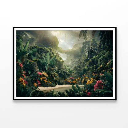 Tropical Forest with a River Home Decor Premium Quality Poster Print Choose Your Sizes