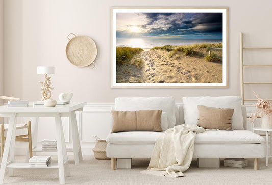 Sand Path to North Sea Beach in Sunshine, Holland Home Decor Premium Quality Poster Print Choose Your Sizes