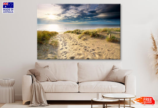 Sand Path to North Sea Beach in Sunshine, Holland Wall Art Decor 100% Australian Made