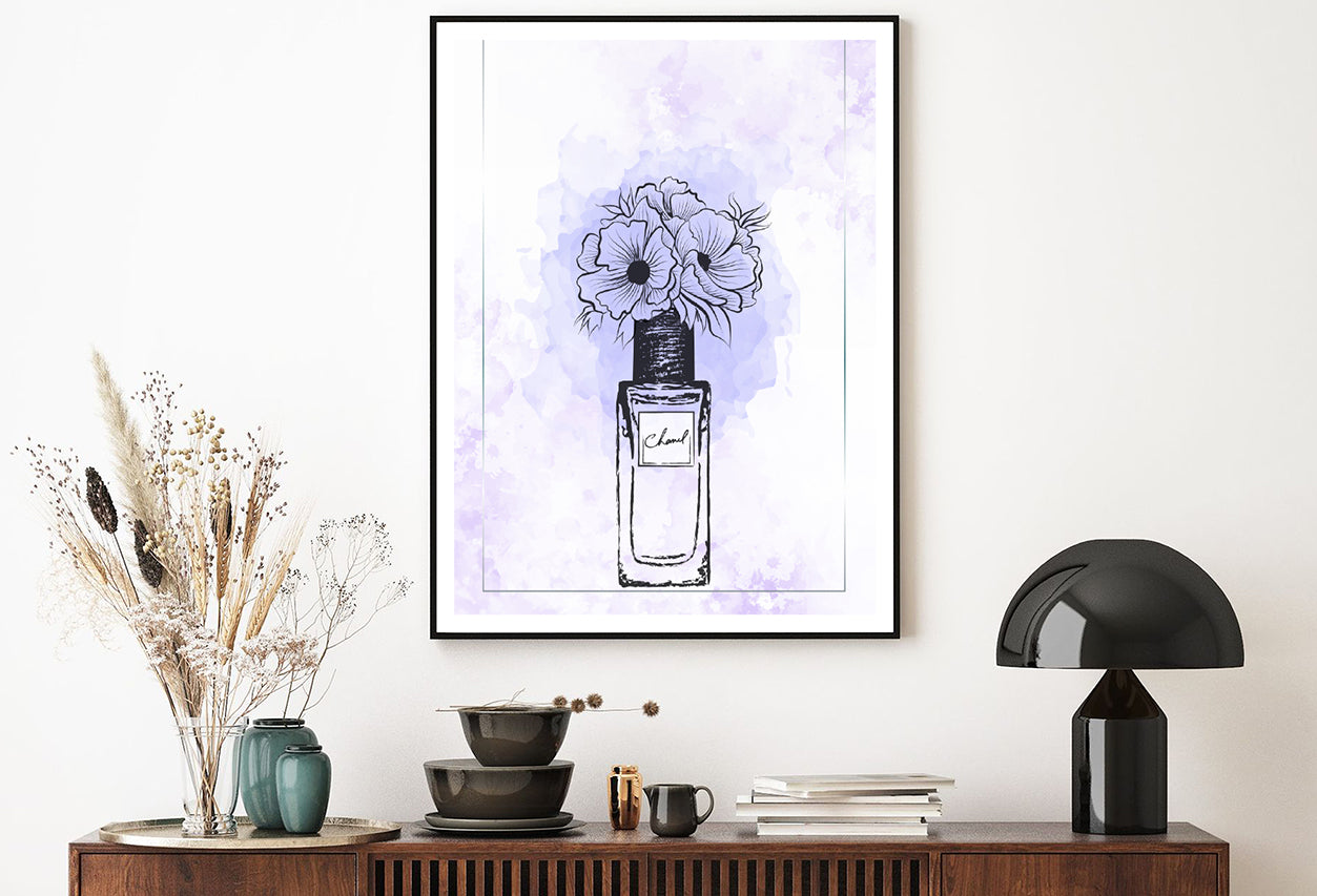 Light purple flowers & Perfume Home Decor Premium Quality Poster Print Choose Your Sizes