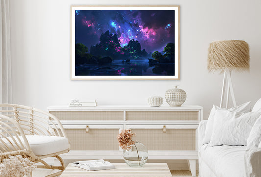 Planets with Moon View Home Decor Premium Quality Poster Print Choose Your Sizes