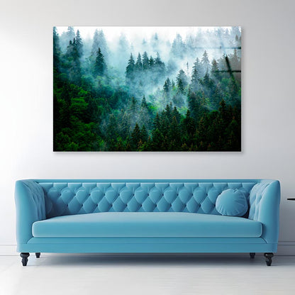 Misty Mountain Landscape Acrylic Glass Print Tempered Glass Wall Art 100% Made in Australia Ready to Hang