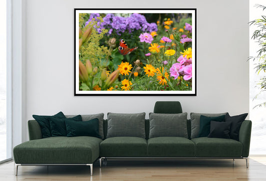 View of a Butterfly Perched On a Flower Home Decor Premium Quality Poster Print Choose Your Sizes