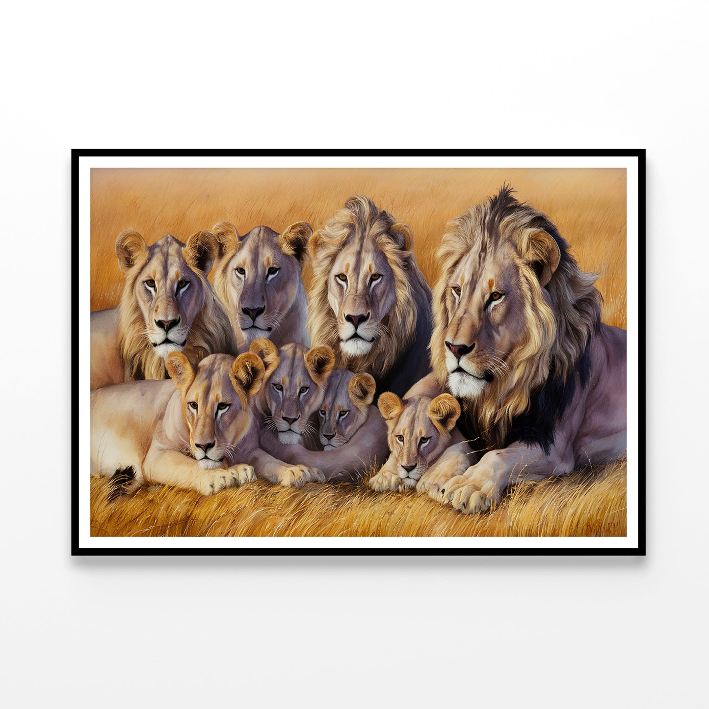 A Pride of Lions Resting Together In the Grasslands Home Decor Premium Quality Poster Print Choose Your Sizes