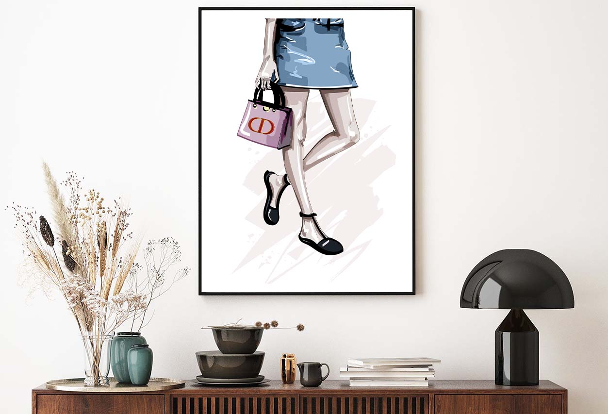 Stylish Pink Bag Fashion Art Design Home Decor Premium Quality Poster Print Choose Your Sizes