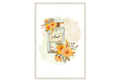 Perfume With Yellow Flowers Wall Art Limited Edition High Quality Print Canvas Box Framed Natural