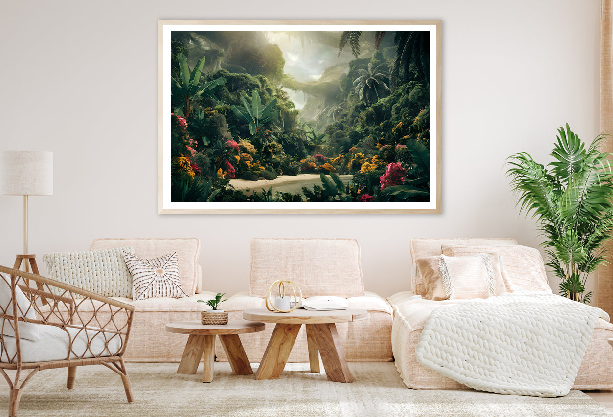 Tropical Forest with a River Home Decor Premium Quality Poster Print Choose Your Sizes