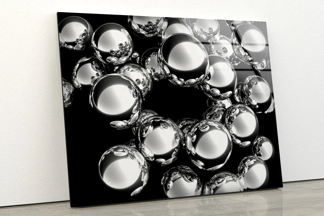 Silver Balls 3D Design UV Direct Aluminum Print Australian Made Quality