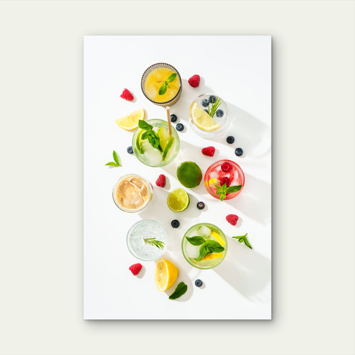 Summer Drinks Colored Cocktails 40x60cm Metal Print Ready to Hang