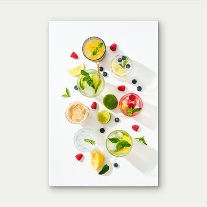 Summer Drinks Colored Cocktails 60x90cm Metal Print Ready to Hang