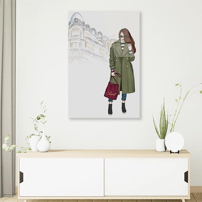 Girl with Red Bag 3D Design Acrylic Glass Print Tempered Glass Wall Art 100% Made in Australia Ready to Hang