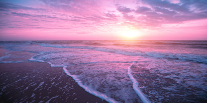 Malibu Beach Purple Sunset USA Wall Art Canvas Office Home Room Framed 120x60cm