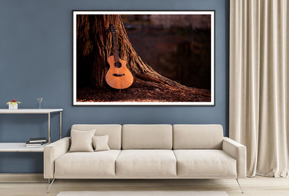 Wooden Acoustic Guitar Home Decor Premium Quality Poster Print Choose Your Sizes