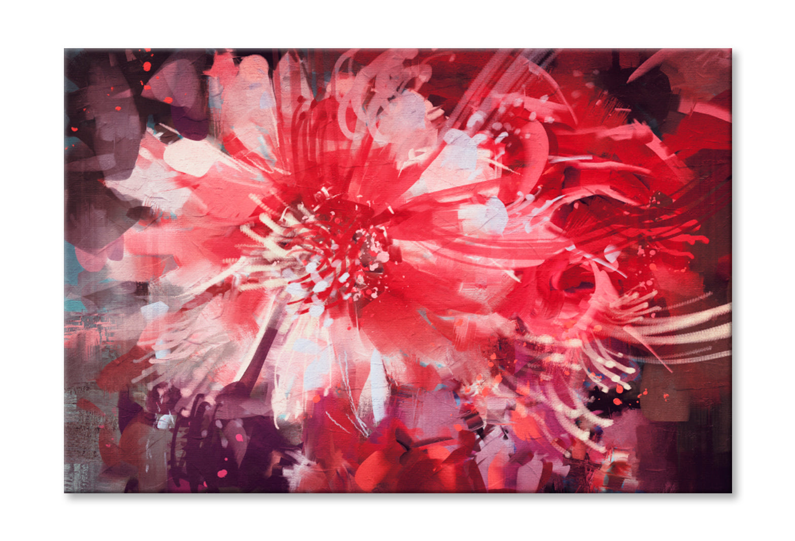 Beautiful Autumn Flowers Oil Painting Wall Art Limited Edition High Quality Print Stretched Canvas None