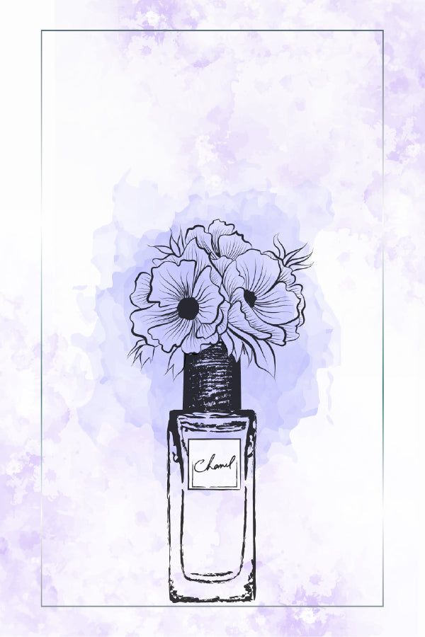 Light purple flowers & Perfume Home Decor Premium Quality Poster Print Choose Your Sizes