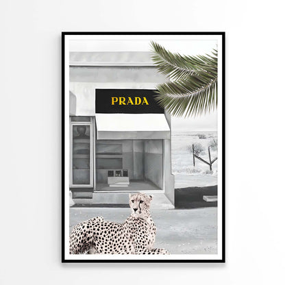 Leopard With Black and White Fashion Store Design Home Decor Premium Quality Poster Print Choose Your Sizes