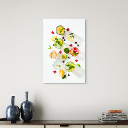Summer Drinks Colored Cocktails 60x90cm Metal Print Ready to Hang