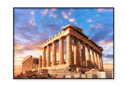 Parthenon Temple On a Sunset Home Decor Premium Quality Poster Print Choose Your Sizes