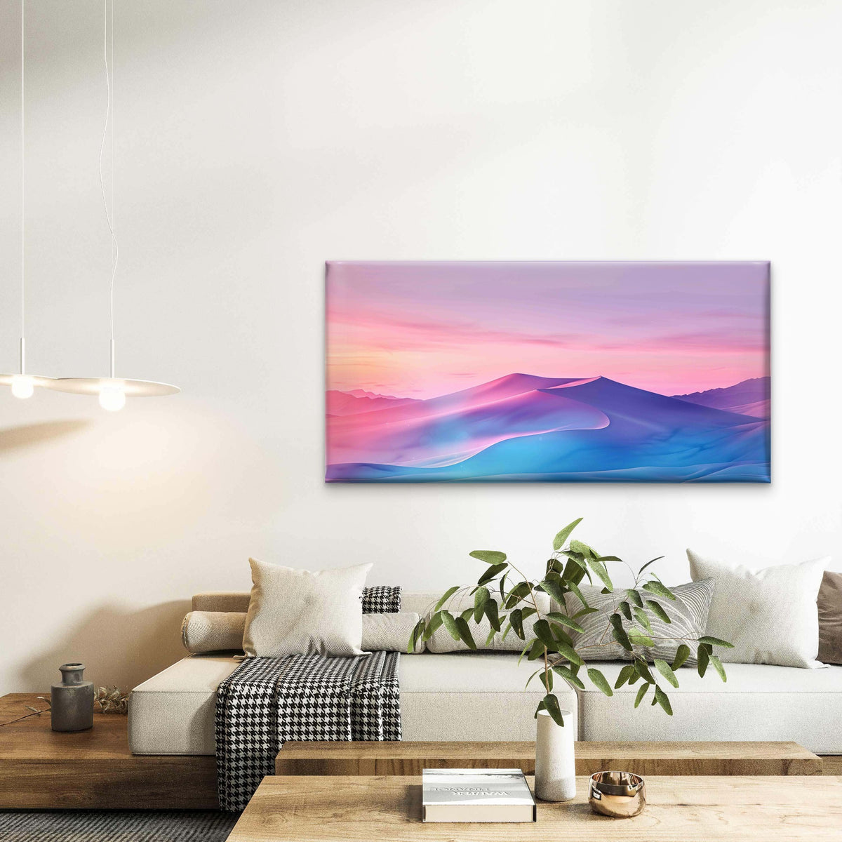 Portrait Gradient Wall Art Canvas Office Home Room Framed 120x60cm