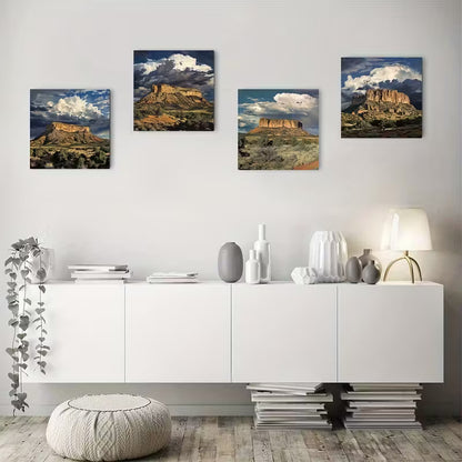 4pcs Desert Mesa New Mexic Picture Wall Art Canvas Framed