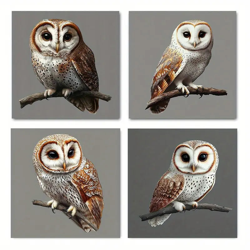 4pcs Moon Calling Magic Witchy with Vibrant  Wall Art Canvas Framed