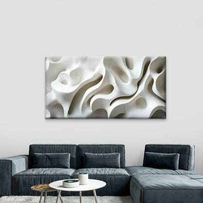 White Organic Abstract Line Art Wall Art Canvas Office Home Room Framed 120x60cm