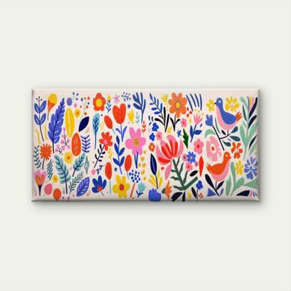 Abstract Botanical Floral Wall Art Canvas Office Home Room Framed 120x60cm