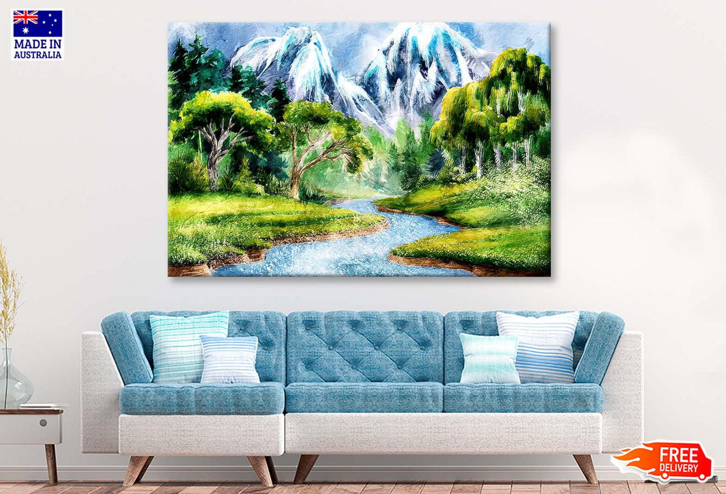 Landscape with Forest and Mountains Wall Art Limited Edition High Quality Print