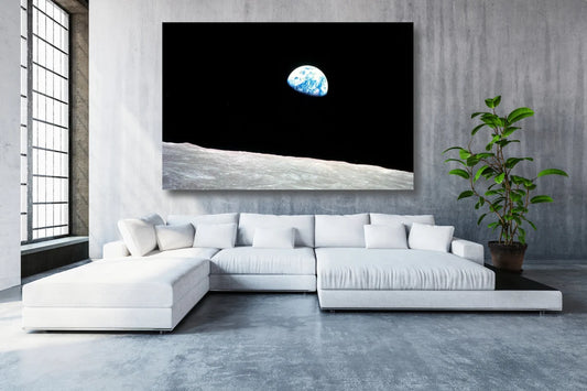 Earth View From Moon UV Direct Aluminum Print Australian Made Quality