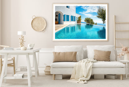 Swimming Pool, White House, Sky Home Decor Premium Quality Poster Print Choose Your Sizes