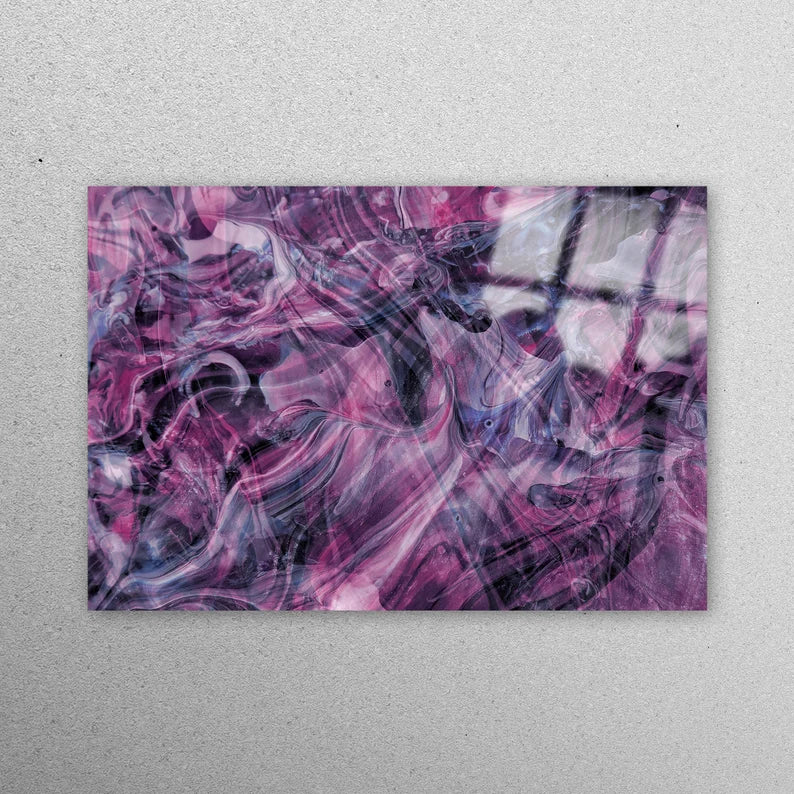 Pink And Gray Smoking Acrylic Glass Print Tempered Glass Wall Art 100% Made in Australia Ready to Hang