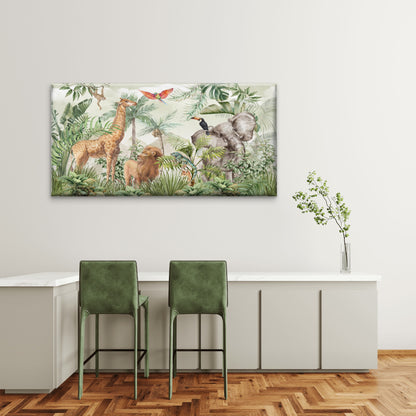 Africa Safari Jungle Animal Wall Art Canvas Office Home Room Framed 120x60cm