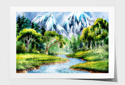 Landscape with Forest and Mountains Wall Art Limited Edition High Quality Print