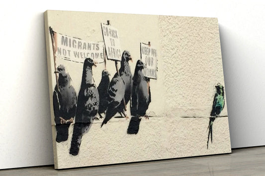 Banksy Racist Pigeons UV Direct Aluminum Print Australian Made Quality