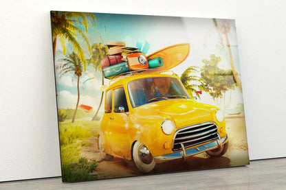 Car with Surf Boards UV Direct Aluminum Print Australian Made Quality