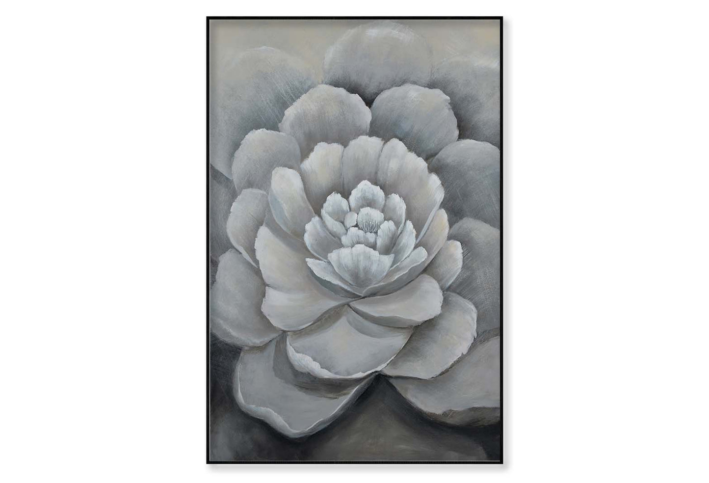 Gray Flower, Cool Colors, Blooming Wall Art Limited Edition High Quality Print