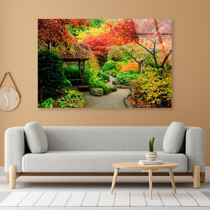 Autumnal Japanese Garden in Victoria Acrylic Glass Print Tempered Glass Wall Art 100% Made in Australia Ready to Hang