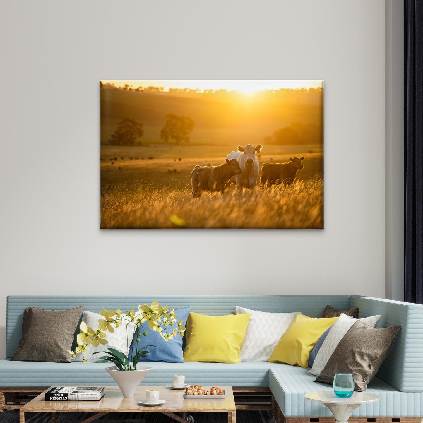 Cattle in Australia Cow in Field Wall Art Decor 100% Australian Made