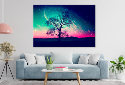 Red Alien Landscape Tree Stars  Wall Art Decor 100% Australian Made