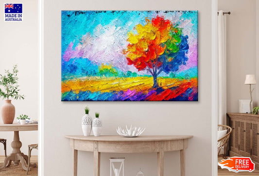 Semi Abstract Image of Tree, Field, Meadow Wall Art Limited Edition High Quality Print