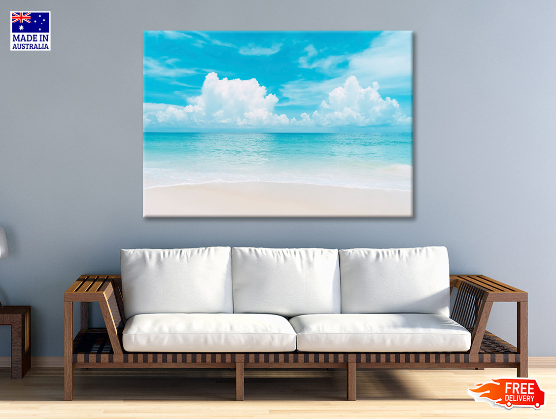 Beautiful Tropical Beach with Blue Sky 90x60cm Print 100% Australian Made